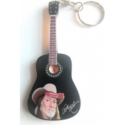 WILLIE NELSON 10cm Wooden Tribute Guitar Key Chain